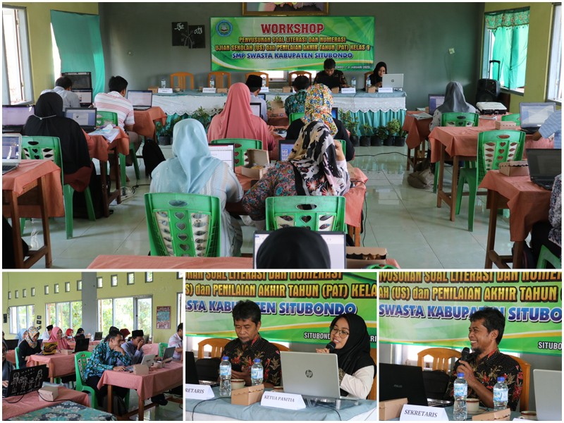 Workshop Penyusunan Soal Literasi dan Numerasi Ujian Sekolah (US) dan Penilaian Akhir Tahun (PAT) Kelas IX Oleh MKKS Situbondo di SMP Islam FAZZA