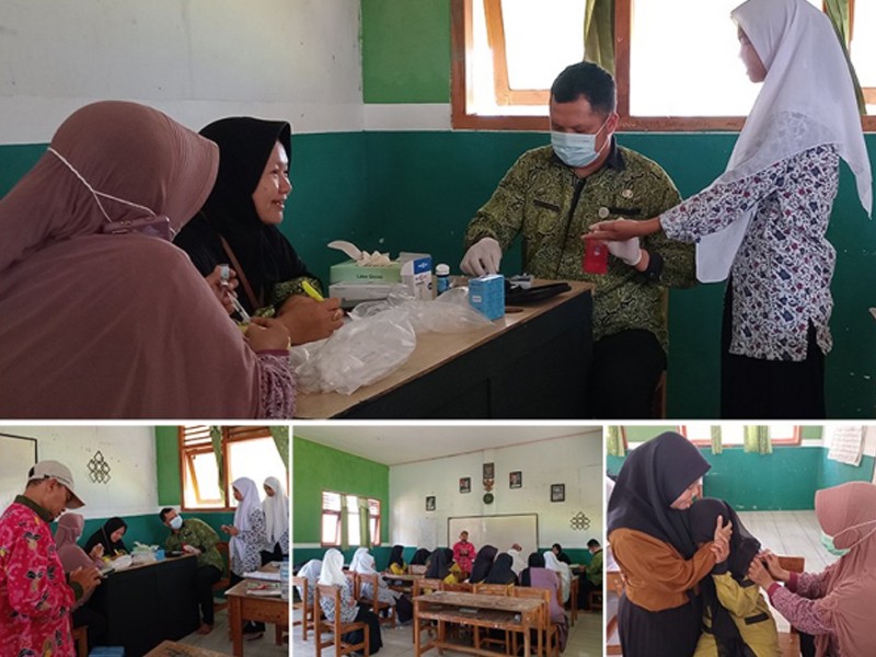 Pelaksanaan Skrining Anemia, Penyuluhan HIV, dan Imunisasi Kejar HPV di SMP Islam FAZZA oleh UPT Puskesmas Arjasa